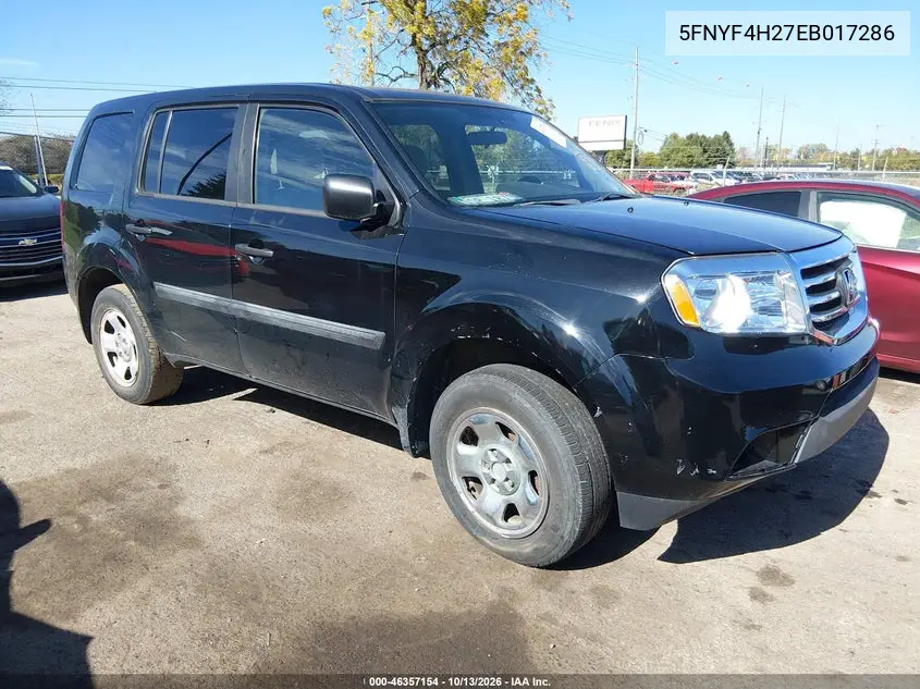 HONDA PILOT 2014, VIN 5FNYF4H27EB017286