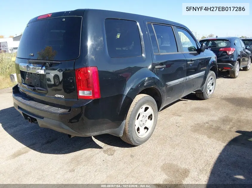 2014 HONDA PILOT VIN 5FNYF4H27EB017286 — фото 4