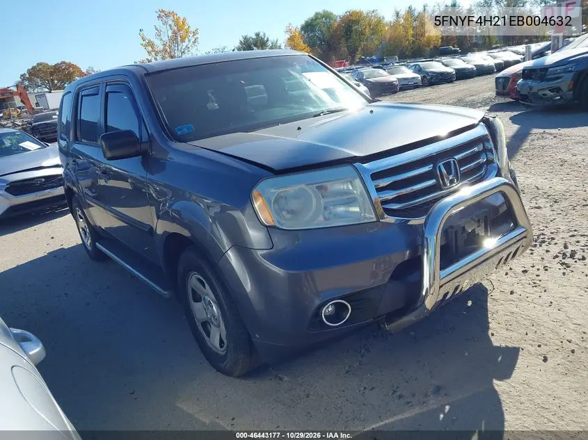 HONDA PILOT 2014, VIN 5FNYF4H21EB004632