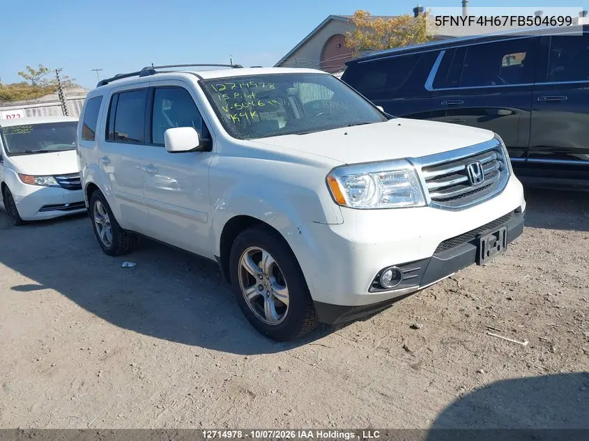 HONDA PILOT 2015, VIN 5FNYF4H67FB504699