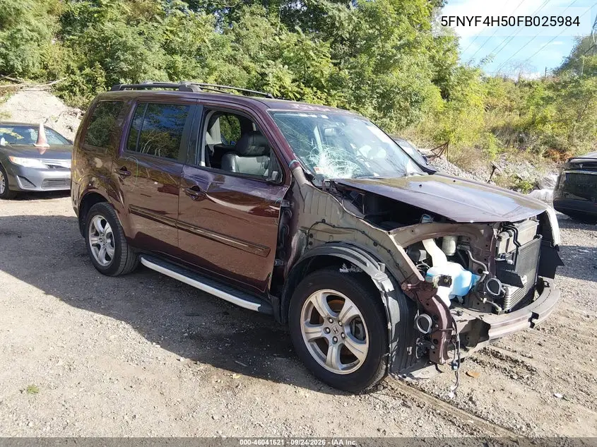 HONDA PILOT 2015, VIN 5FNYF4H50FB025984