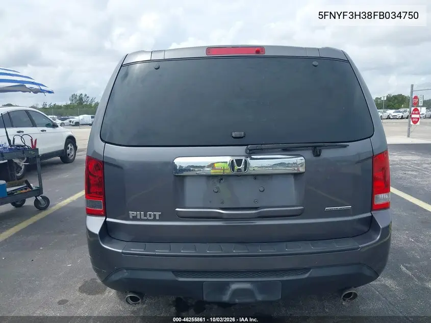 2015 HONDA PILOT VIN 5FNYF3H38FB034750 — фото 15