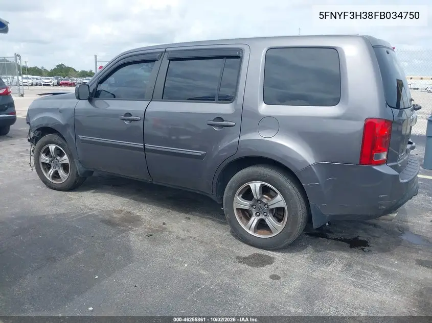 2015 HONDA PILOT VIN 5FNYF3H38FB034750 — фото 3