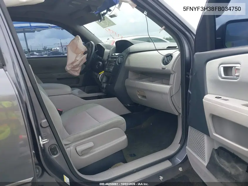 2015 HONDA PILOT VIN 5FNYF3H38FB034750 — фото 5