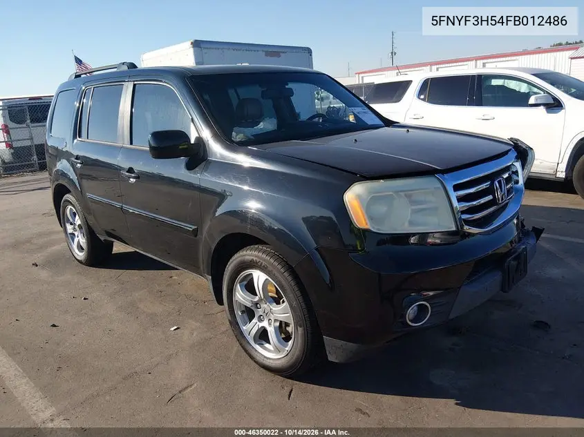 HONDA PILOT 2015, VIN 5FNYF3H54FB012486
