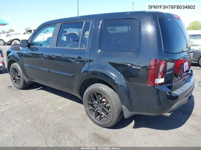 2015 HONDA PILOT VIN 5FNYF3H78FB034802 — фото 3