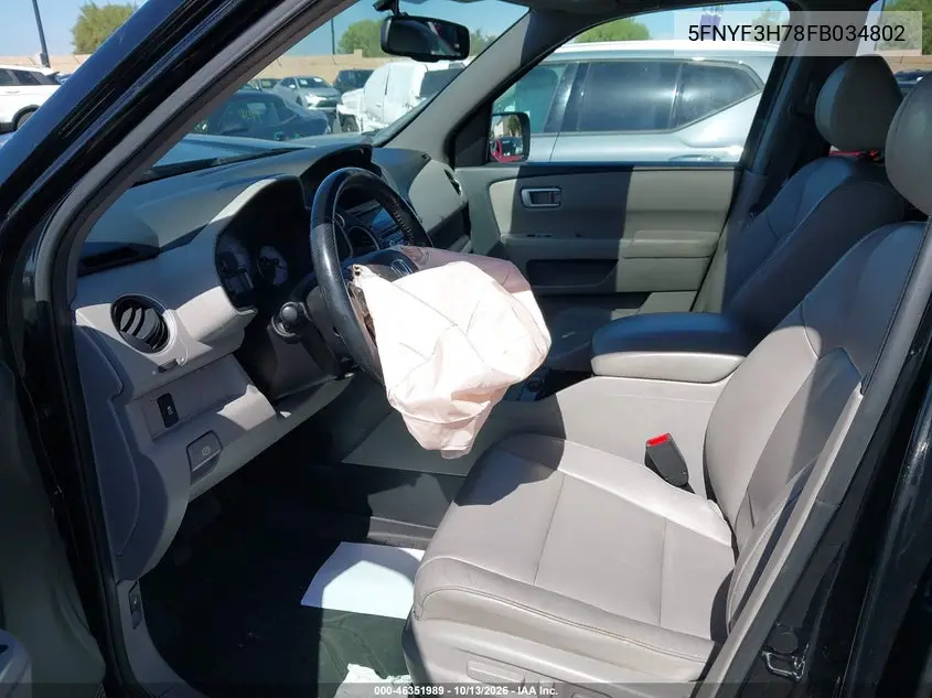 2015 HONDA PILOT VIN 5FNYF3H78FB034802 — фото 5