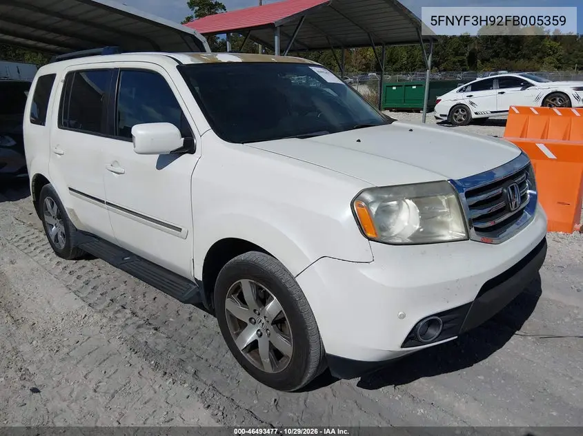 HONDA PILOT 2015, VIN 5FNYF3H92FB005359