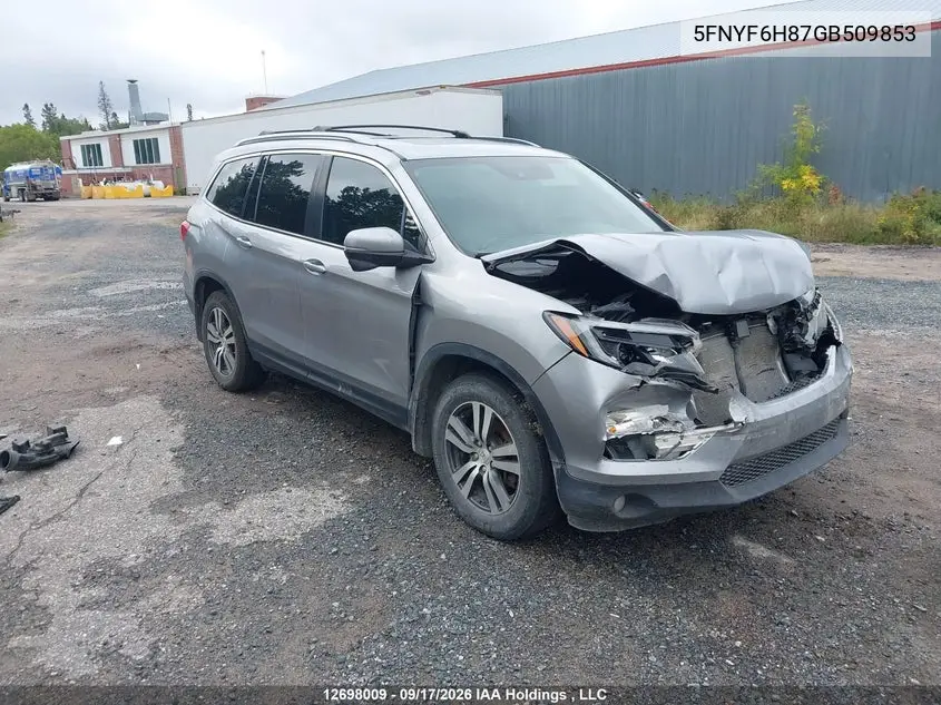 HONDA PILOT 2016, VIN 5FNYF6H87GB509853