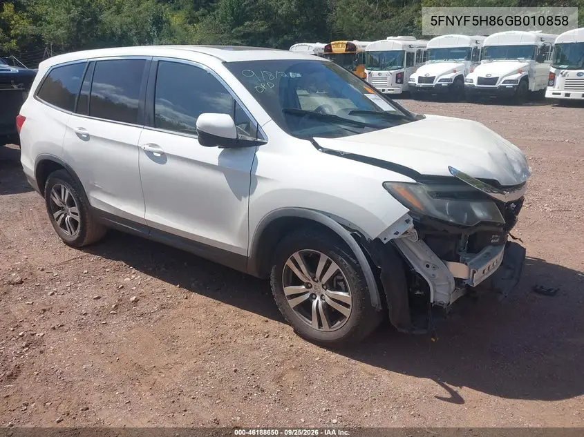 HONDA PILOT 2016, VIN 5FNYF5H86GB010858