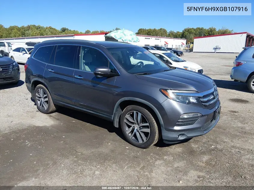 HONDA PILOT 2016, VIN 5FNYF6H9XGB107916