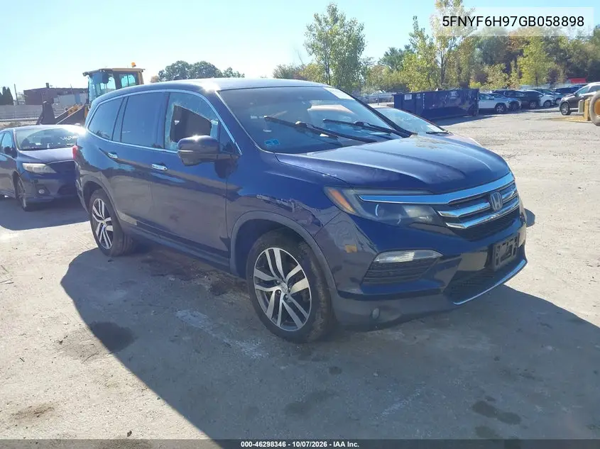 HONDA PILOT 2016, VIN 5FNYF6H97GB058898
