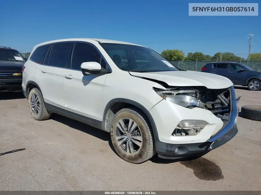 HONDA PILOT 2016, VIN 5FNYF6H31GB057614