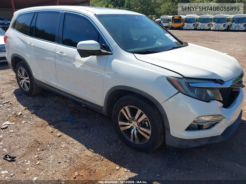 HONDA PILOT 2016, VIN 5FNYF5H74GB055899