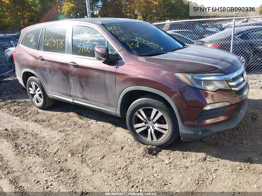 HONDA PILOT 2016, VIN 5FNYF6H58GB090336