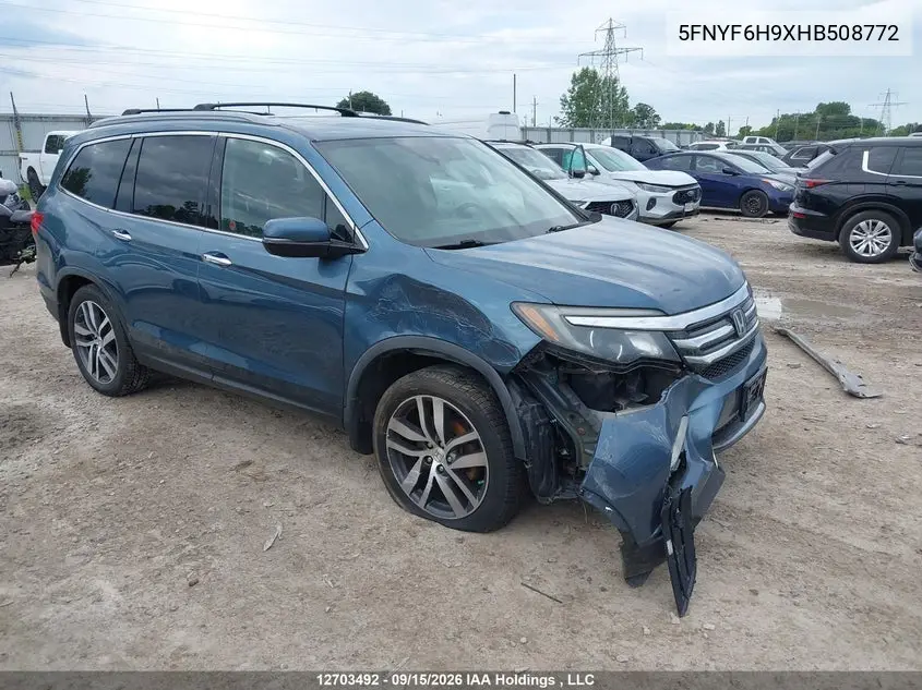 HONDA PILOT 2017, VIN 5FNYF6H9XHB508772