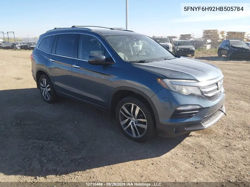HONDA PILOT 2017, VIN 5FNYF6H92HB505784