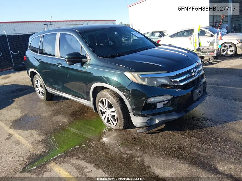 HONDA PILOT 2017, VIN 5FNYF6H88HB027717