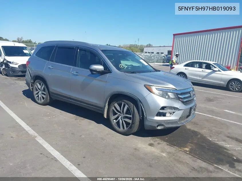 HONDA PILOT 2017, VIN 5FNYF5H97HB019093
