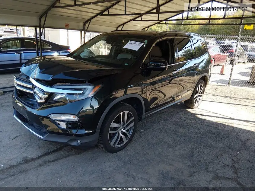 2017 HONDA PILOT VIN 5FNYF6H00HB014101 — фото 2