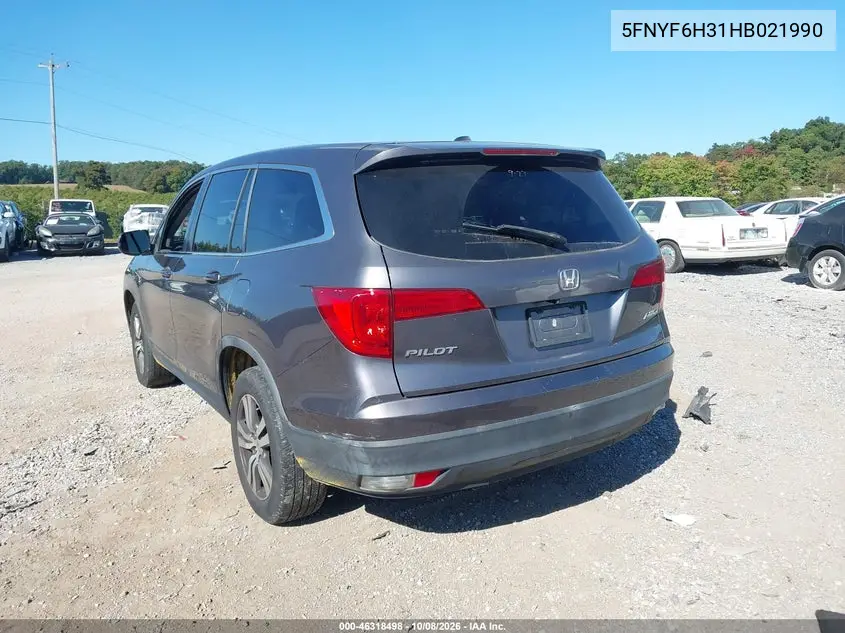 2017 HONDA PILOT VIN 5FNYF6H31HB021990 — фото 3