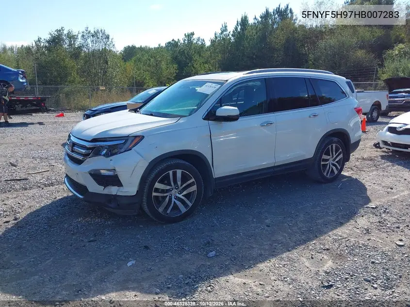 2017 HONDA PILOT VIN 5FNYF5H97HB007283 — фото 2