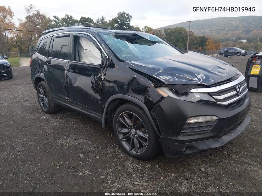 HONDA PILOT 2017, VIN 5FNYF6H74HB019945