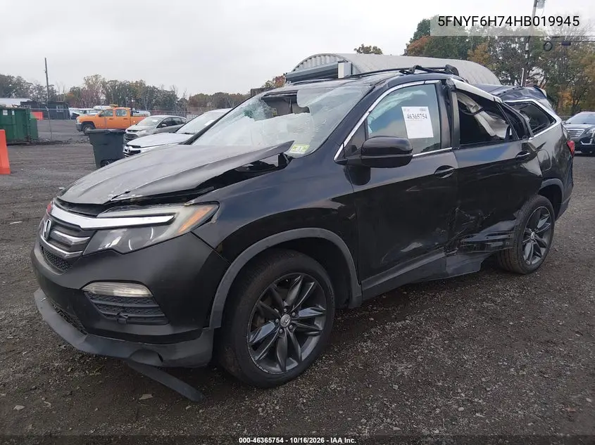2017 HONDA PILOT VIN 5FNYF6H74HB019945 — фото 2