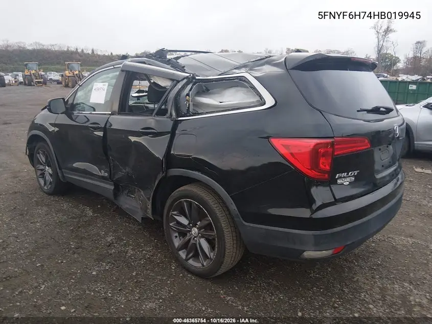 2017 HONDA PILOT VIN 5FNYF6H74HB019945 — фото 3