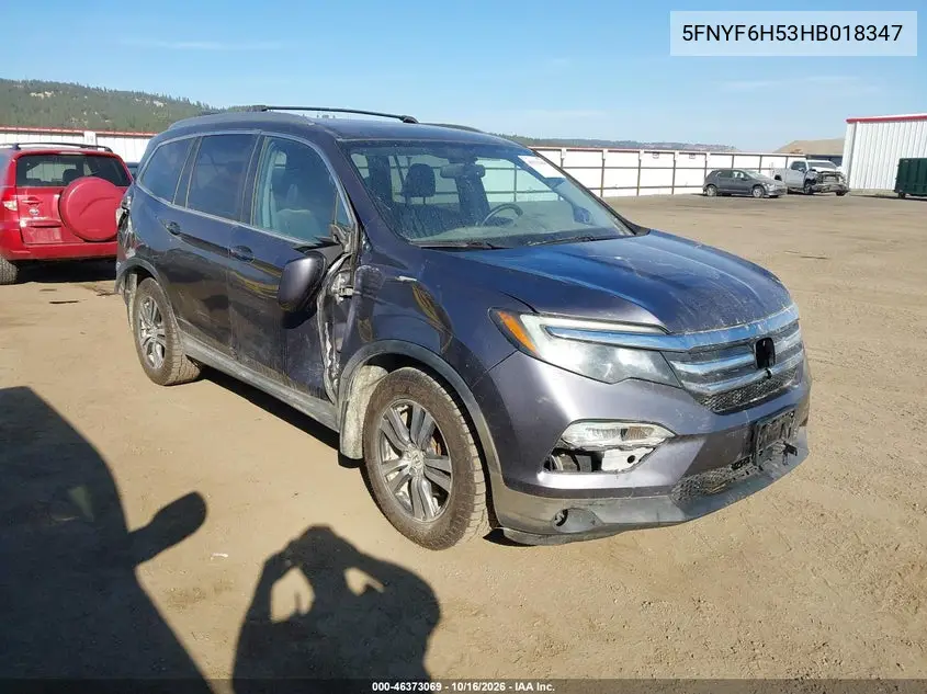 HONDA PILOT 2017, VIN 5FNYF6H53HB018347