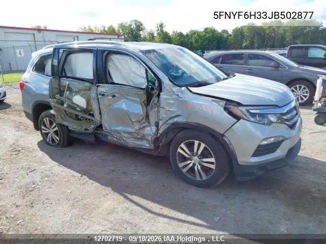 HONDA PILOT 2018, VIN 5FNYF6H33JB502877