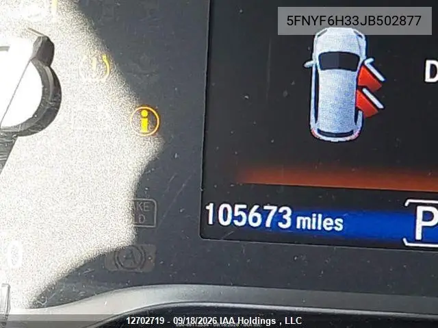 2018 HONDA PILOT VIN 5FNYF6H33JB502877 — фото 17