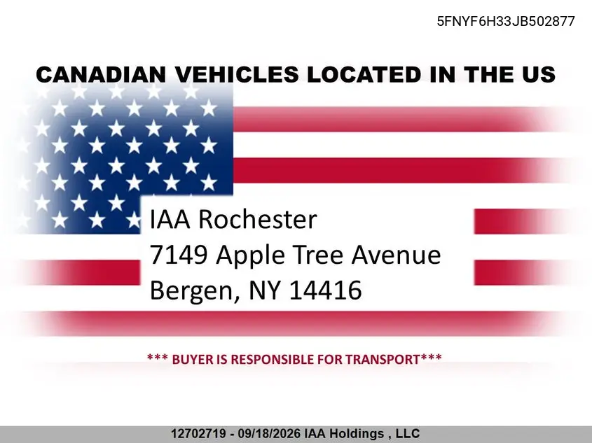 2018 HONDA PILOT VIN 5FNYF6H33JB502877 — фото 2