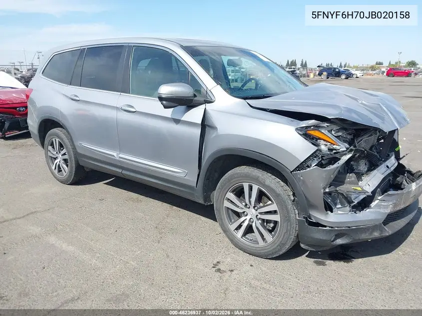 HONDA PILOT 2018, VIN 5FNYF6H70JB020158