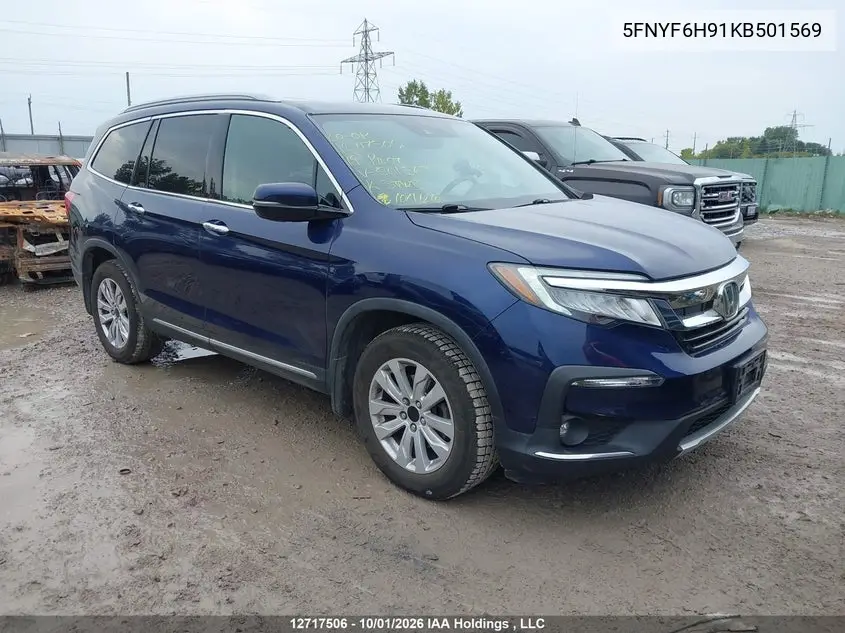 HONDA PILOT 2019, VIN 5FNYF6H91KB501569