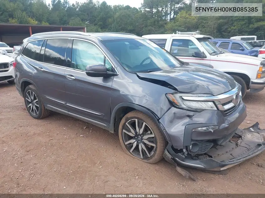 HONDA PILOT 2019, VIN 5FNYF6H00KB085385