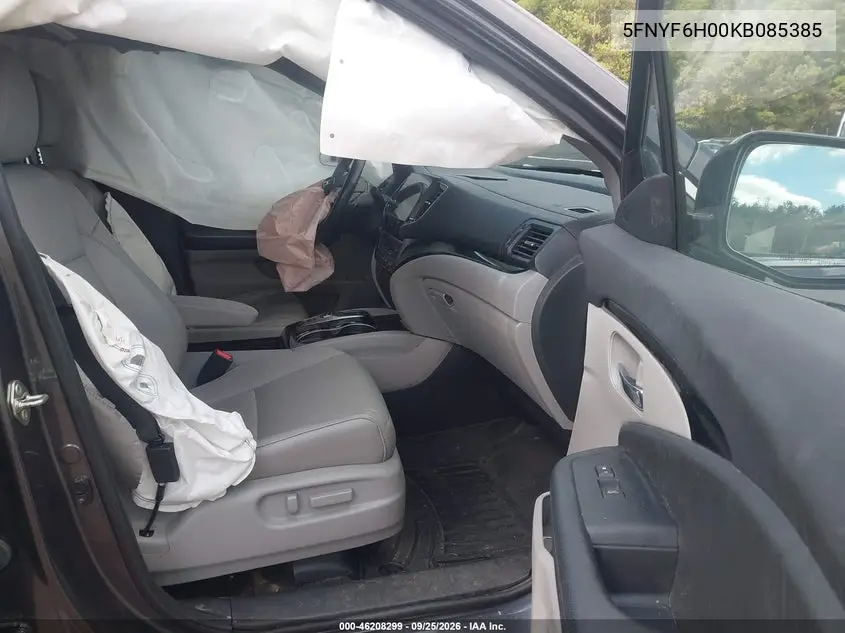 2019 HONDA PILOT VIN 5FNYF6H00KB085385 — фото 5