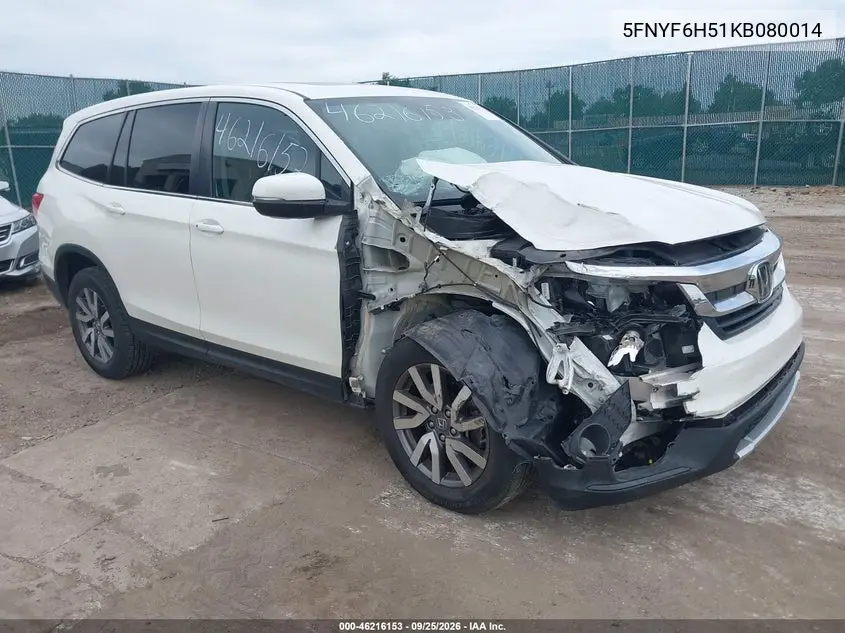 HONDA PILOT 2019, VIN 5FNYF6H51KB080014