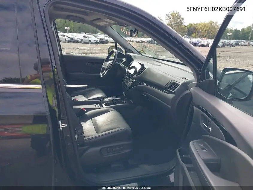 2019 HONDA PILOT VIN 5FNYF6H02KB007691 — фото 5