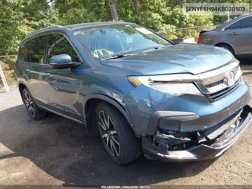 HONDA PILOT 2019, VIN 5FNYF6H94KB030503