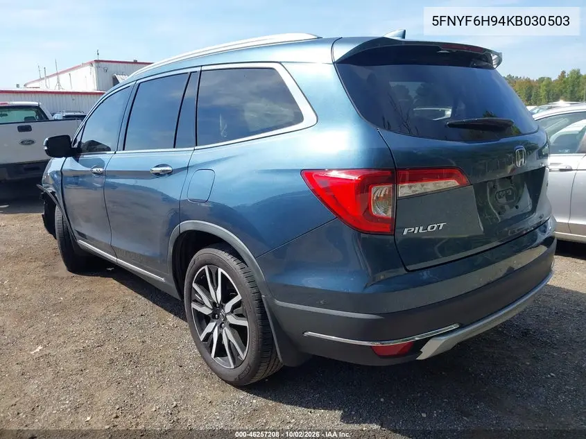 2019 HONDA PILOT VIN 5FNYF6H94KB030503 — фото 3
