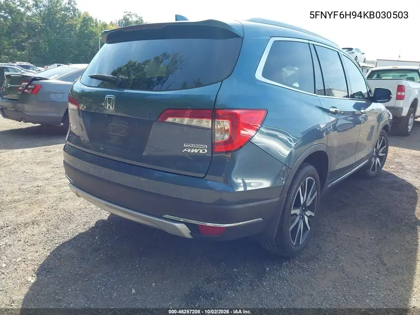 2019 HONDA PILOT VIN 5FNYF6H94KB030503 — фото 4