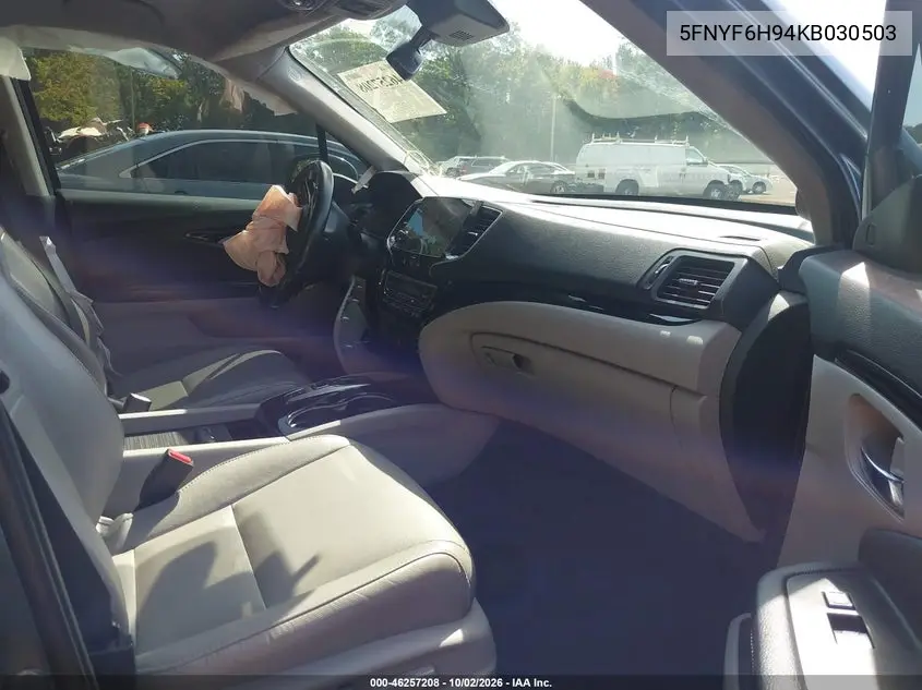 2019 HONDA PILOT VIN 5FNYF6H94KB030503 — фото 5