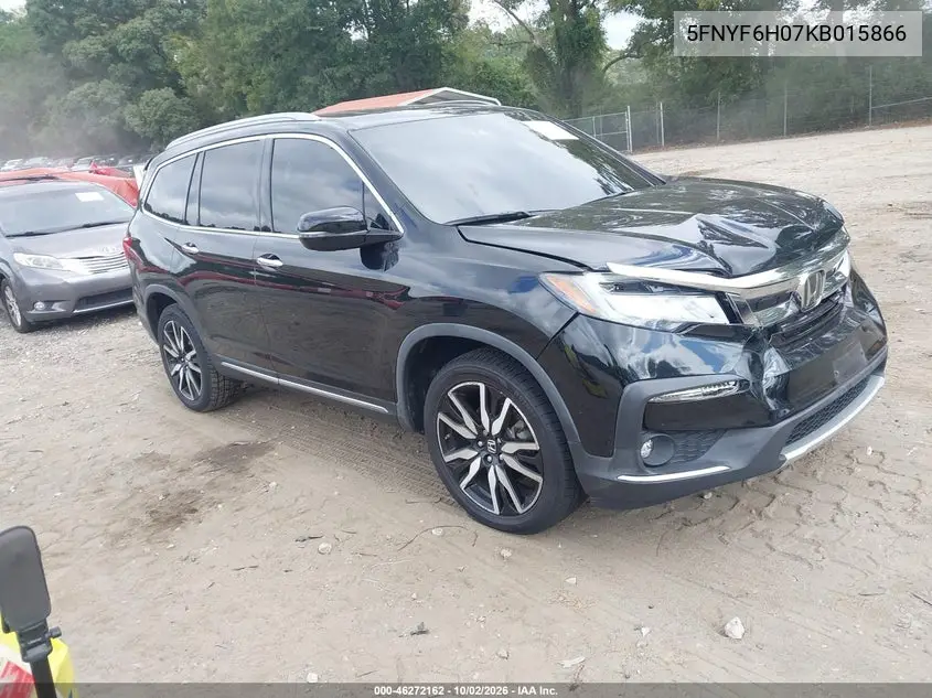 HONDA PILOT 2019, VIN 5FNYF6H07KB015866