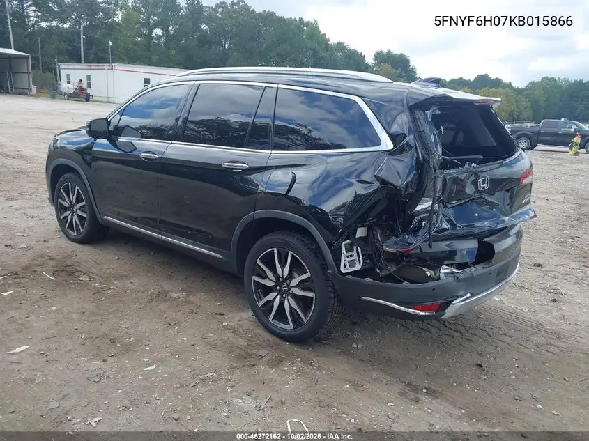 2019 HONDA PILOT VIN 5FNYF6H07KB015866 — фото 3