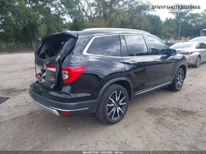 2019 HONDA PILOT VIN 5FNYF6H07KB015866 — фото 4