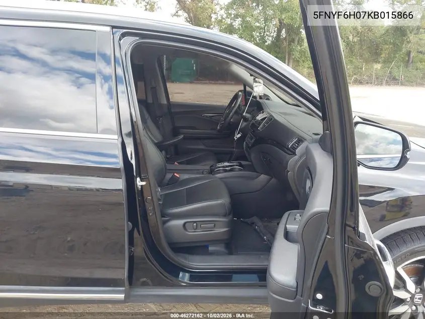 2019 HONDA PILOT VIN 5FNYF6H07KB015866 — фото 5