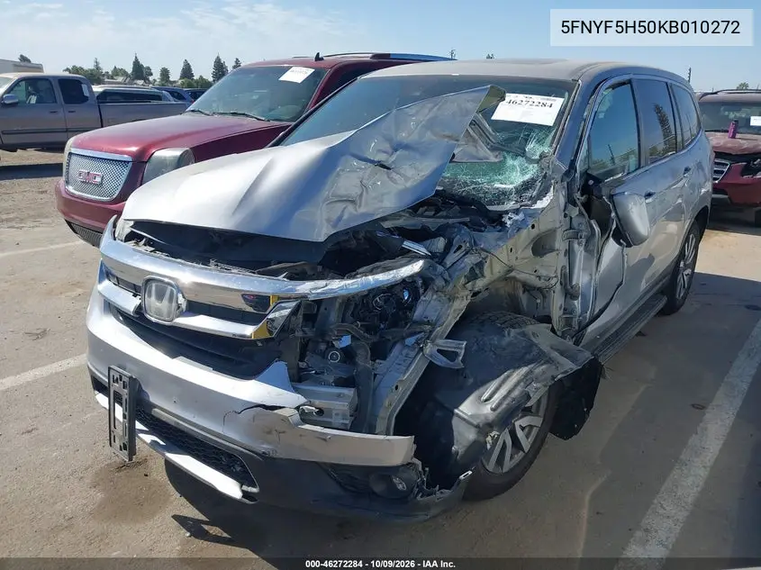 2019 HONDA PILOT VIN 5FNYF5H50KB010272 — фото 2