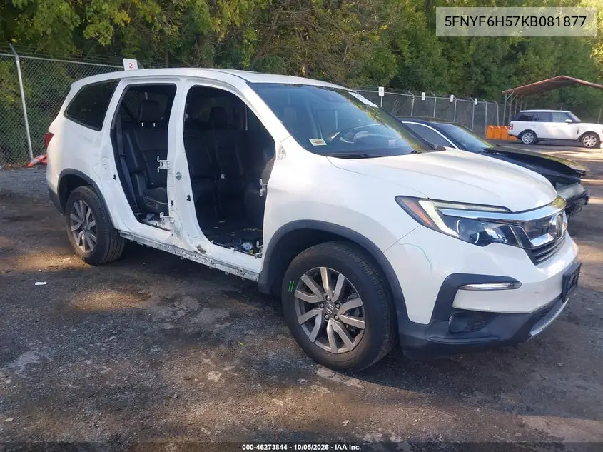 HONDA PILOT 2019, VIN 5FNYF6H57KB081877