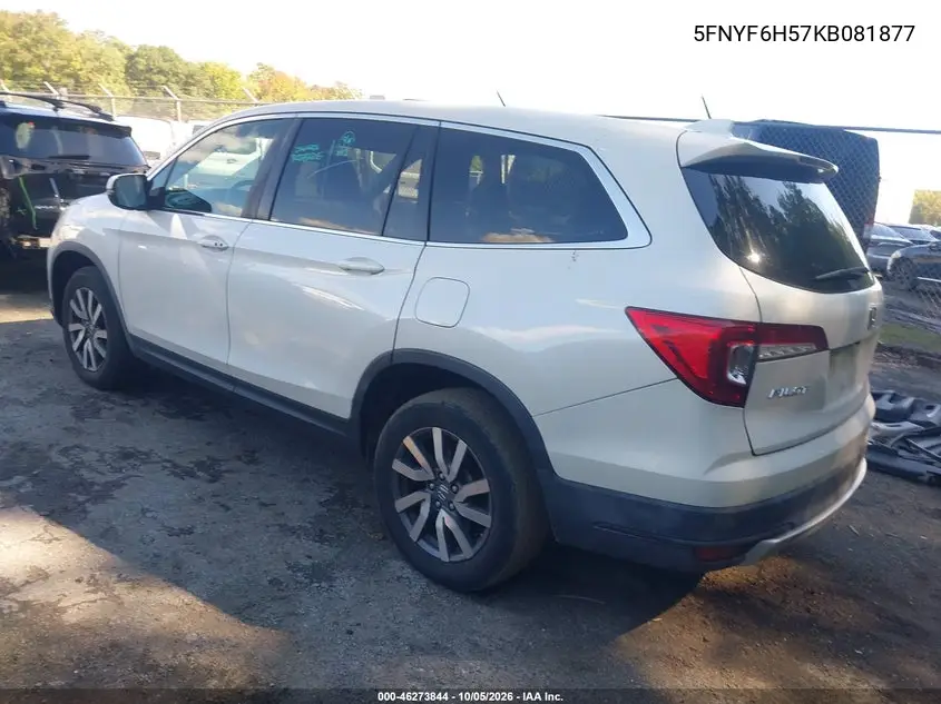 2019 HONDA PILOT VIN 5FNYF6H57KB081877 — фото 3